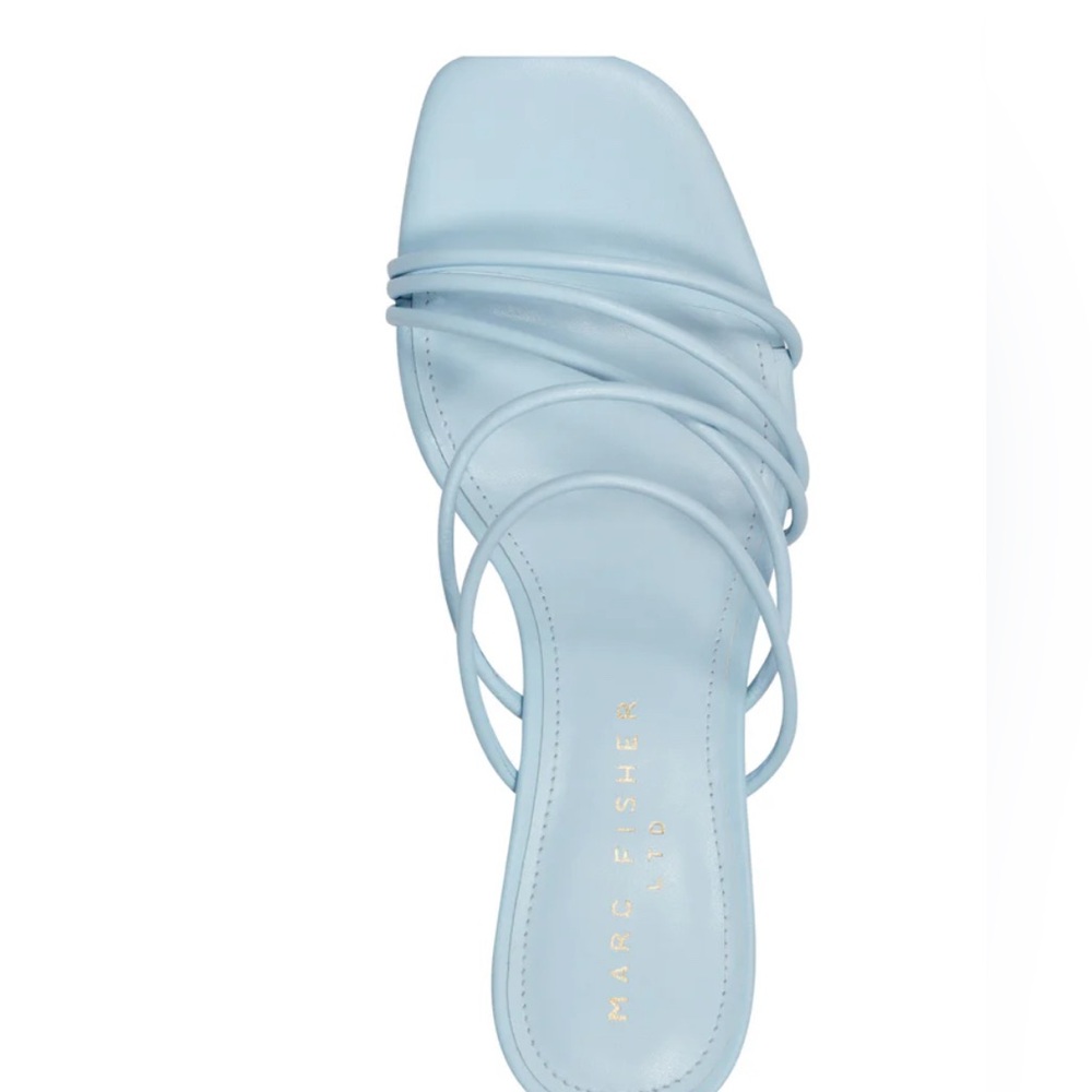 Marc Fisher Light Blue Strappy Kitten Heel Sandal - Picture 4 of 8